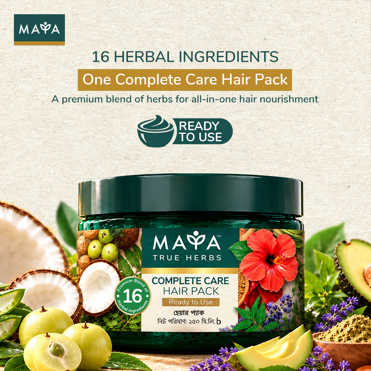 MAYA Ready to Use Complete Care Hair Pack--1